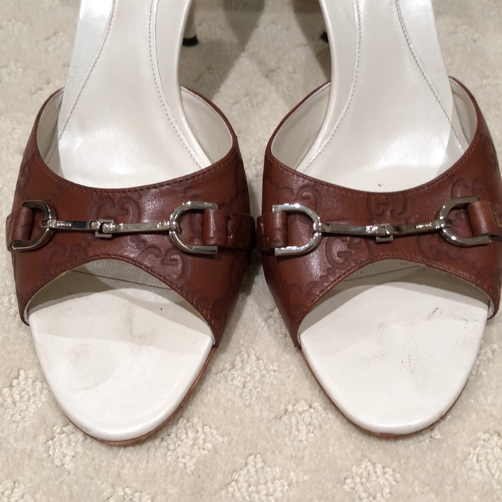 GUCCI peeptoe Guccissima mule w/ horse bit detail - Picture 2 of 10